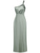 Robe de soirée une épaule en satin noire années 1940