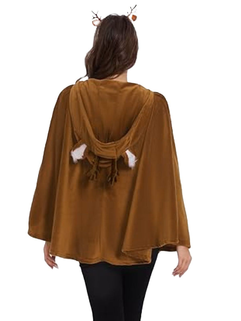 Manteau de cerf de la forêt de Noël marron des années 1940