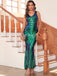 Robe longue sequins et col en V style années 20