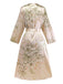 2PCS Nuisette en satin à bretelles et peignoir fleuries des années 1950