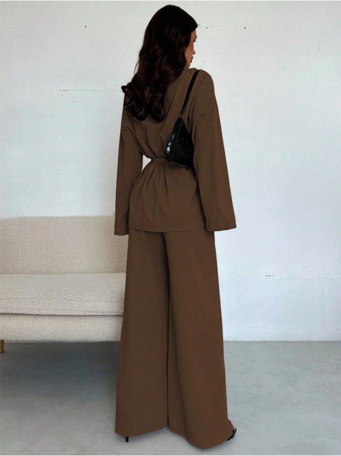 2PCS Ensemble blazer et pantalon lacets style années 1960