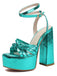 Chaussures à talons hauts métallisées disco à plateforme