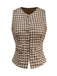 Gilet marron à carreaux vichy des années 1930