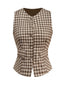 Gilet marron à carreaux vichy des années 1930