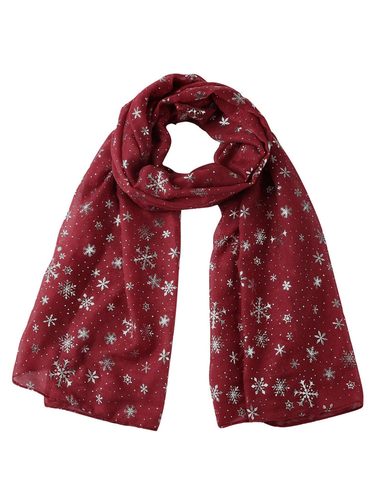 Écharpe de Noël transparente paillettes et flocons de neige