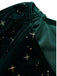 Robe en velours col en V et étoiles vert foncé des années 1940