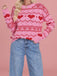 Pull de Saint-Valentin à motif cœur des années 1980