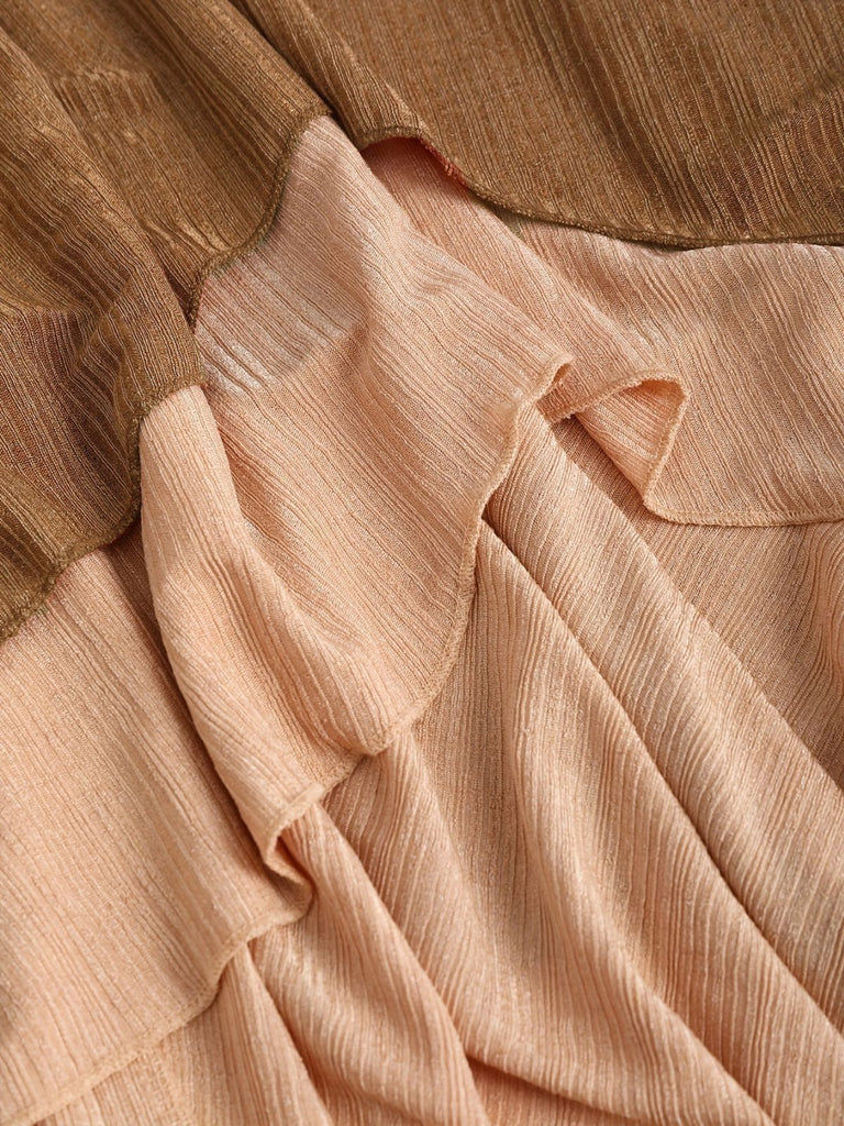 [Grande taille] Robe bohème côtelée à volants années 1970