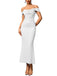Robe Maxi Bodycon Uni Épaule Dénudée Année 1930