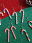 Boucles d'oreilles de Noël couleur bonbon en forme de canne arc-en-ciel
