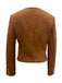 Veste à poches boutonnées en daim marron des années 1970