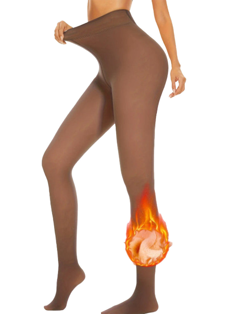 Collants chauds opaques épais et doublés polaire anti-accrocs