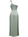 Robe de soirée une épaule en satin noire années 1940