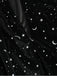 [Grande taille] Robe noire en velours col en V motif étoiles des années 1960