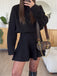 Robe pull col roulé et manches longues unie des années 1980