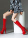 Bottes à talons aiguilles en cuir verni