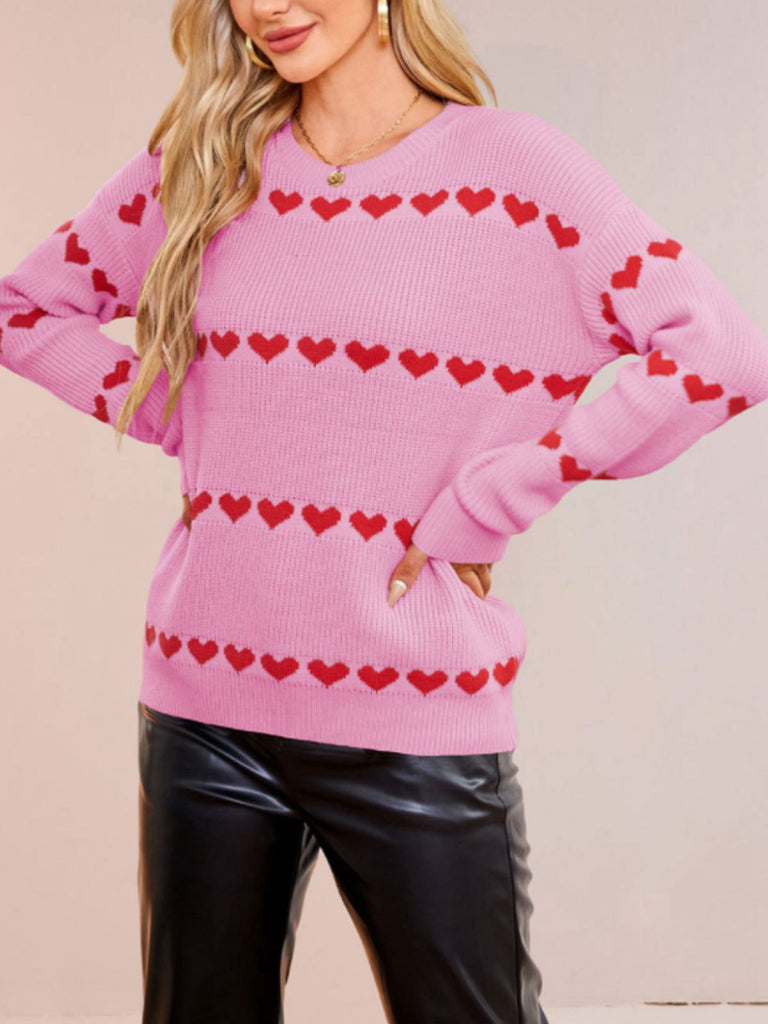 Pull Tricoté Cœur  Saint-Valentin Années 40