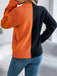 Pull en tricot colorblock à motif citrouille Halloween années 1940