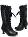 Bottines à lacets style victorien en dentelle à petits talons