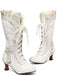 Bottines à lacets style victorien en dentelle à petits talons
