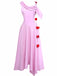Robe midi asymétrique drapée à une épaule des années 1980