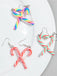 Boucles d'oreilles de Noël couleur bonbon en forme de canne arc-en-ciel