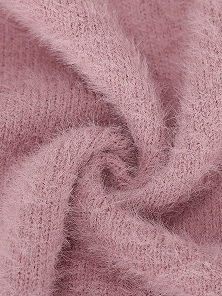 Robe à épaules dénudées manches longues en mohair des années 1980