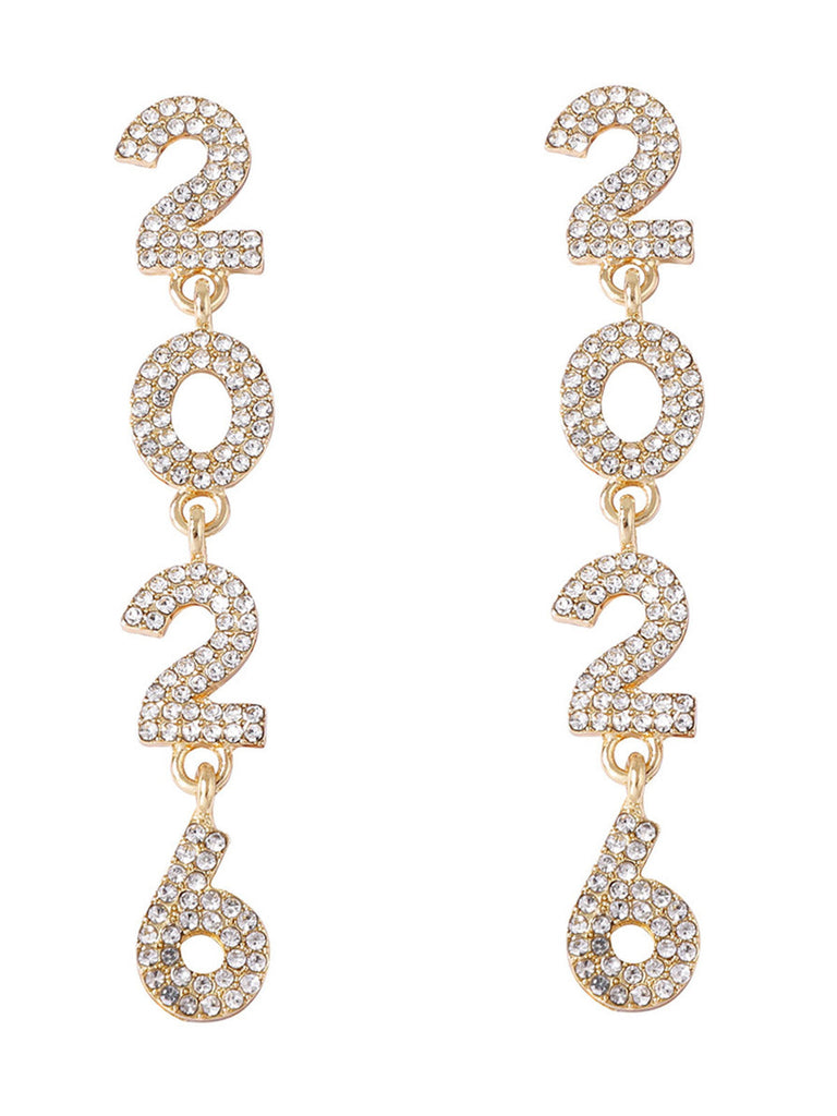 Boucles d'oreilles pendantes strass 2026 colorées pour le Nouvel An