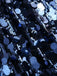 Robe nuisette unie à sequins bleu foncé années 2000