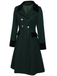 Manteau croisé bleu contrasté à boutons des années 40