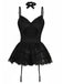 Ensemble body corset orné de dentelle des années 1960