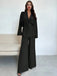 2PCS Ensemble blazer et pantalon lacets style années 1960