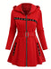 Veste midi punk à capuche et ceinture zippée années 1960