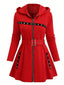 Veste midi punk à capuche et ceinture zippée années 1960