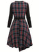 [Grande taille] Robe patchwork noire à carreaux découpés années 40