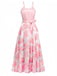 Robe organza fleur avec nœud à bretelles spaghetti années 1930