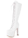 Bottes à talons aiguilles en cuir verni