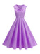 Robe rose sans manches col marin et nœud papillon années 1950