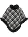 Poncho en fourrure de lapin Rex en velours à carreaux des années 1950