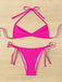 Ensemble bikini froncé à lacets style années 60