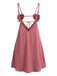 Nuisette sexy à sequins en satin uni ornée de cœurs années 1960