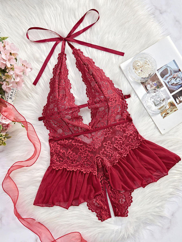 Lingerie dos nu dentelle jupe imprimée léopard années 1980