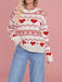 Pull de Saint-Valentin à motif cœur des années 1980