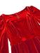 Robe de Noël en velours col carré manches longues des années 1950