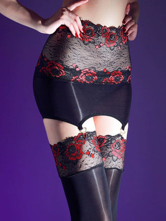 Bas porte-jarretelles moulants en dentelle pour Halloween