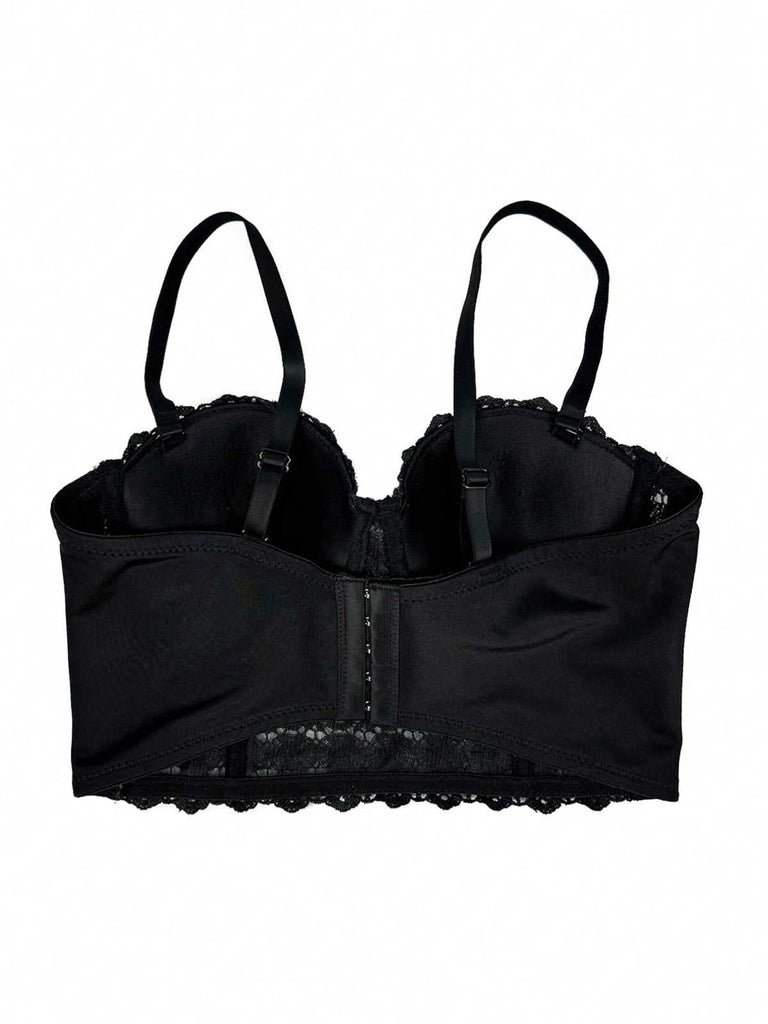 Haut corset à bretelles et strass scintillants des années 1980