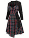 [Grande taille] Robe patchwork noire à carreaux découpés années 40