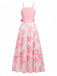 Robe organza fleur avec nœud à bretelles spaghetti années 1930