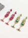 Boucles d'oreilles en forme de verre à champagne perles et pierres précieuses