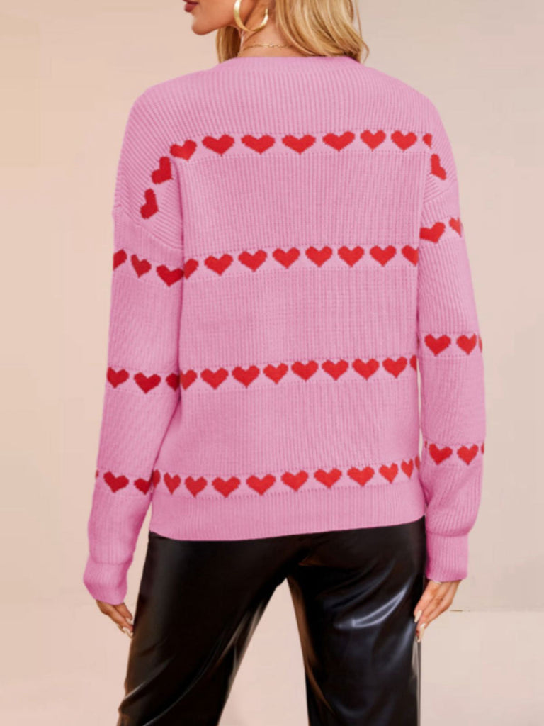 Pull Tricoté Cœur  Saint-Valentin Années 40